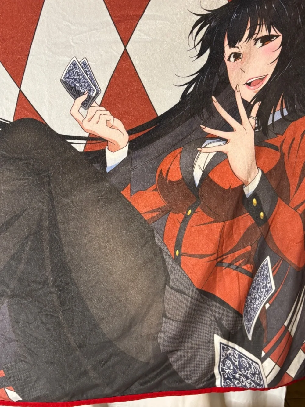 Kakegurui Yumeko Jabami Checkered Sublimation Throw Blanket 46